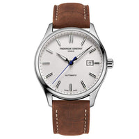 Men's Classics Automatic Brown Calf Leather Strap Silver Dial SSteel Case by Frederique Constant