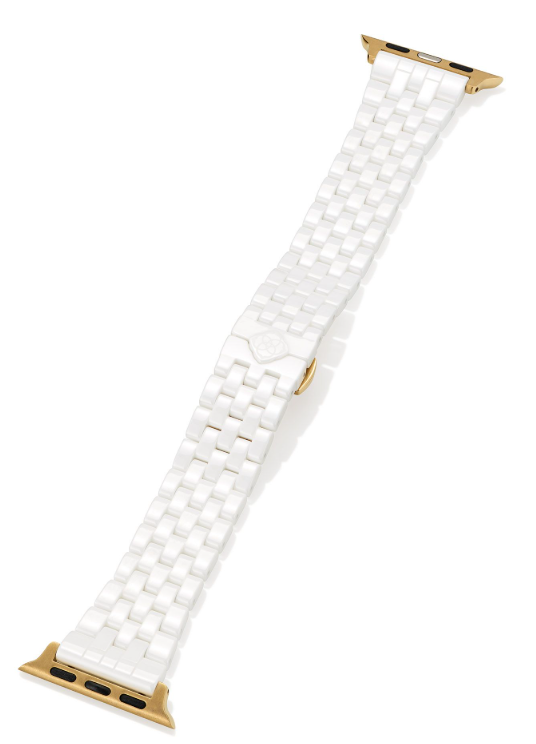 Alex 5 Link Gold White Ceramic Watch Band by Kendra Scott