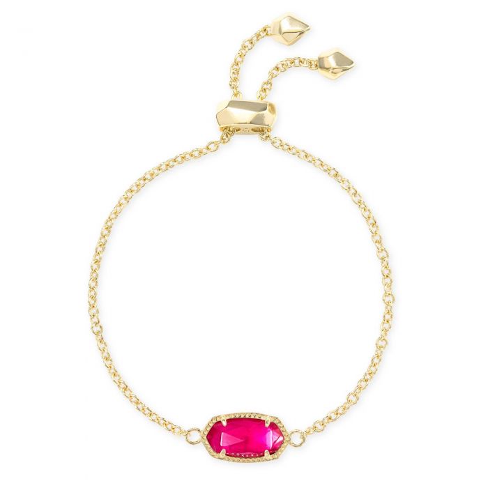 Elaina Gold Adjustable Chain Bracelet in Azalea Illusion by Kendra Scott