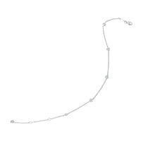 Sterling Silver and Simulated Diamond Bezel Station Anklet by Lafonn