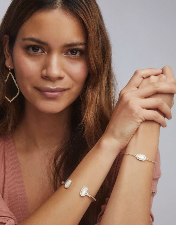 Elaina Gold Adjustable Chain Bracelet in Azalea Illusion by Kendra Scott