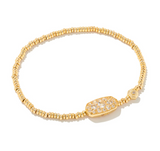 Grayson Yellow Gold Plated Stretch Bracelet with White Crystal by Kendra Scott
