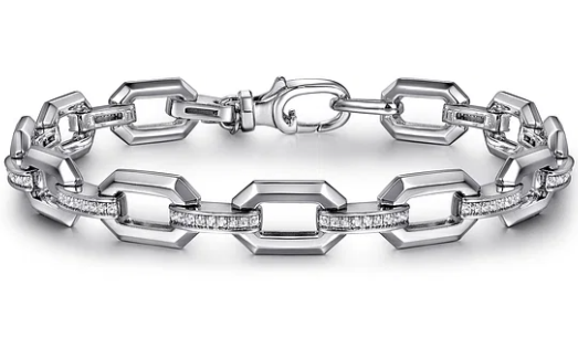 Sterling Silver 0.50cttw White Sapphire Link Chain Tennis Bracelet Sz 7.5 by Gabriel