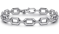 Sterling Silver 0.50cttw White Sapphire Link Chain Tennis Bracelet Sz 7.5 by Gabriel