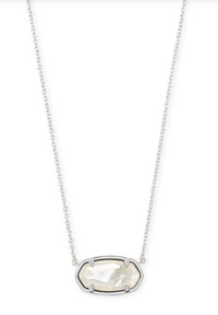Elisa Sterling Silver Ivory Mother of Pearl Short Pendant Necklace by Kendra Scott