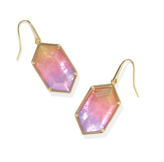 Hallie Gold Plated Sunrise Watercolor Illusion Drop Earrings by Kendra Scott