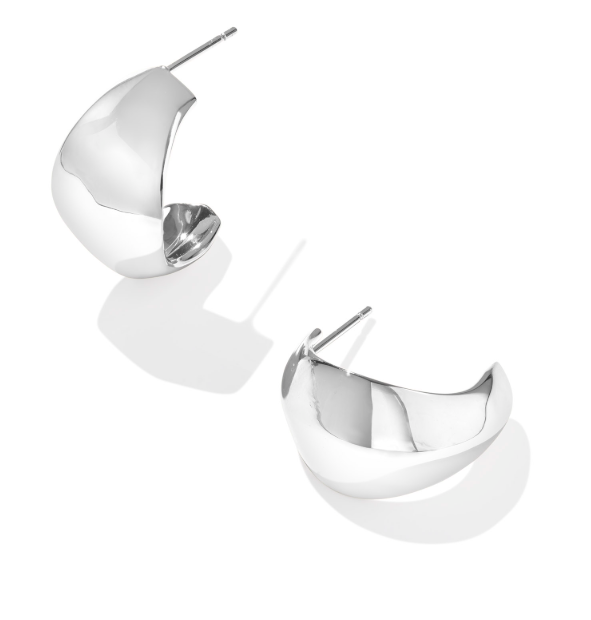 Krista Silver Metal Hoop Earrings by Kendra Scott
