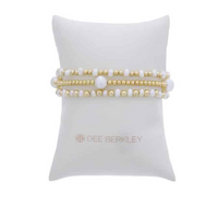 3mm Gold Filed Beads with 6mm Pearls Bracelet 7" by Dee Berkley