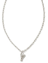 Crystal Letter Y Silver White CZ Short Pendant Necklace by Kendra Scott
