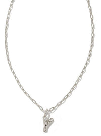 Crystal Letter Y Silver White CZ Short Pendant Necklace by Kendra Scott