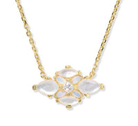 Abbie Gold Plated Neutral Mix Crystal Short Pendant Necklace by Kendra Scott