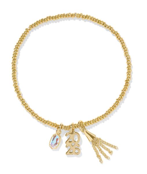 2026 Graduation Gold Plated Dichroic Glass Stretch Bracelet by Kendra Scott