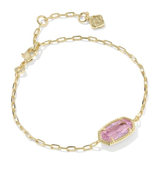 Elaina Luxe Gold Plated Light Pink CZ Chain Bracelet by Kendra Scott