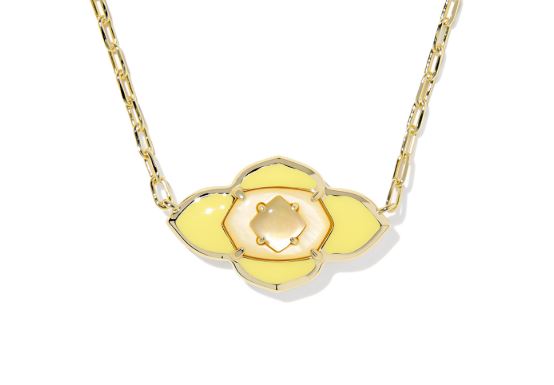 Abbie Medallion Gold Plated Yellow Mix Short Pendant Necklace by Kendra Scott