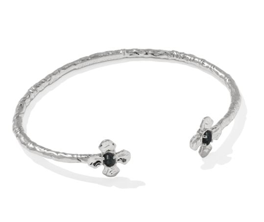 Leanne Silver Black Granite Cuff Bracelet by Kendra Scott