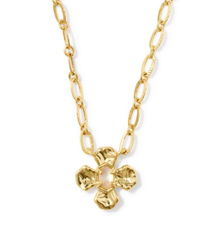 Leanne Gold Plated Natural Mother of Pearl Short Pendant Necklace by Kendra Scott