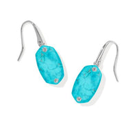 Lee Riveted Silver Variegated Turquoise Magnesite Drop Earrings by Kendra Scott
