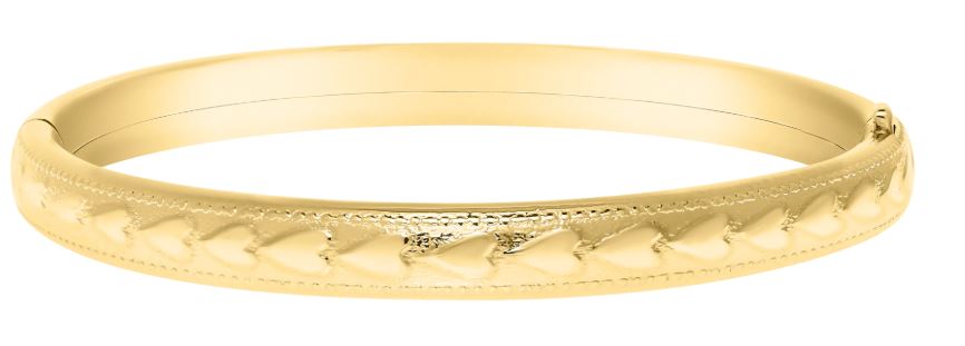 14K Yellow Gold Filled Baby Heart Pattern Bracelet