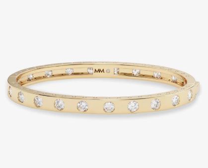 Ashley 18K Yellow Gold Plated Simulated Diamond 6mm Cuff Sz 7