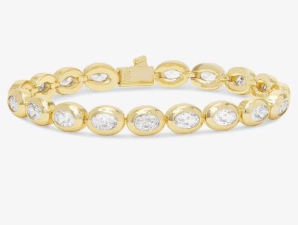 She's A Boss 18K Yellow Gold Plated Simulated Diamond 4mm Tennis Bracelet
