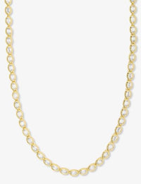 She's A Boss 18K Yellow Gold Plated Simulated Diamond 4mm Tennis Necklace 18"