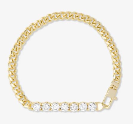 Julian Loves Diamonds 18K Yellow Gold Plated Simulated Diamond 5mm Bracelet 6.5"