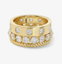 Ashley Venice 18K Yellow Gold Plated Simulated Diamond Ring Sz 6