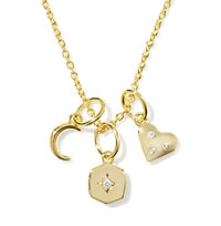 Arlene Charm Gold Plated White CZ Necklace by Kendra Scott