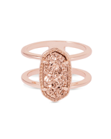 Elyse Rose Gold Plated Ring in Rose Gold Drusy Sz 7 by Kendra Scott