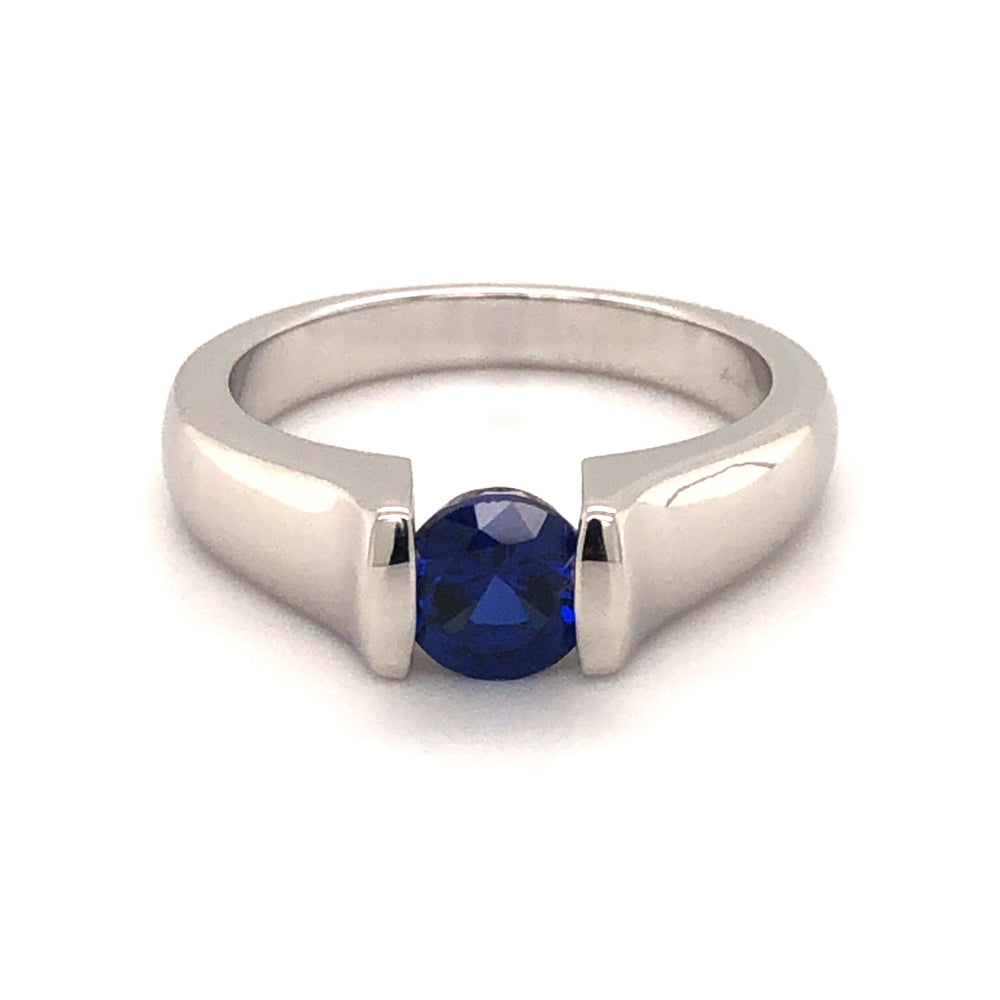 Sterling Silver and Blue Sapphire Ring