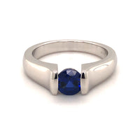 Sterling Silver and Blue Sapphire Ring