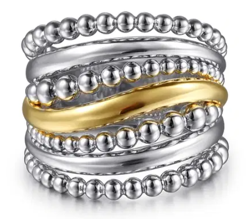 Two-Tone Wide Band Ring by Gabriel & Co
