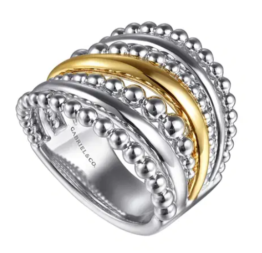 Two-Tone Wide Band Ring by Gabriel & Co