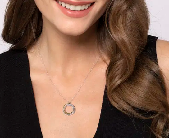 Two-Tone Circle Necklace by Gabriel & Co