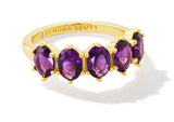 Cailin Gold Plated Red Crystal Band Ring 7 by Kendra Scott