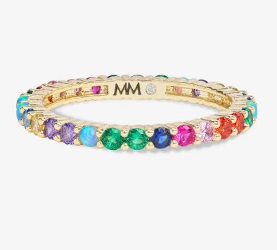Heiress 18K Yellow Gold Plated Simulated Colored Stone Ring