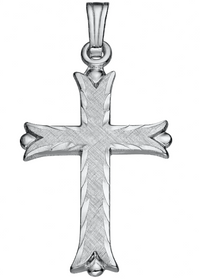 Sterling Silver Florentine Cross Pendant on Rolo Chain 20"