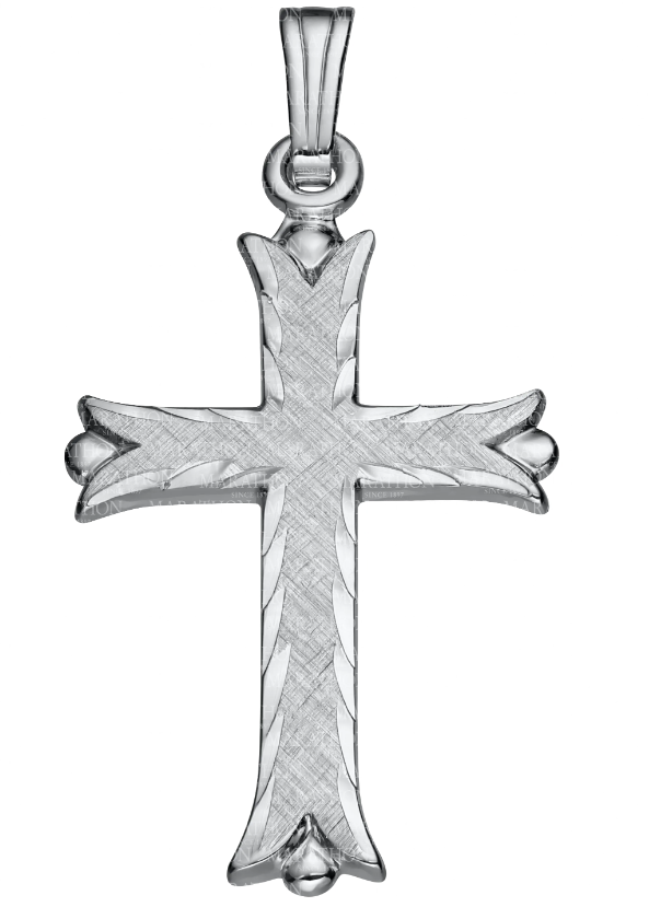 Sterling Silver Florentine Cross Pendant on Rolo Chain 20"