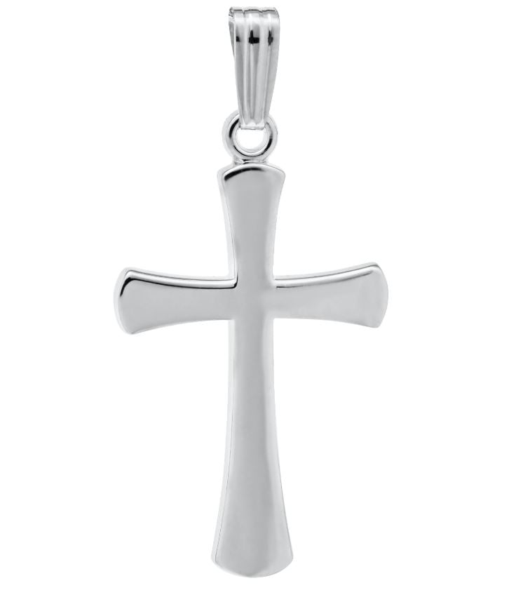 Sterling Silver Polished Cross on Rolo Chain 18"