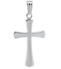 Sterling Silver Polished Cross on Rolo Chain 18"