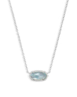 Elisa Silver Plated Pendant Necklace In Light Blue Illusion by Kendra Scott