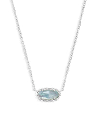 Elisa Silver Plated Pendant Necklace In Light Blue Illusion by Kendra Scott