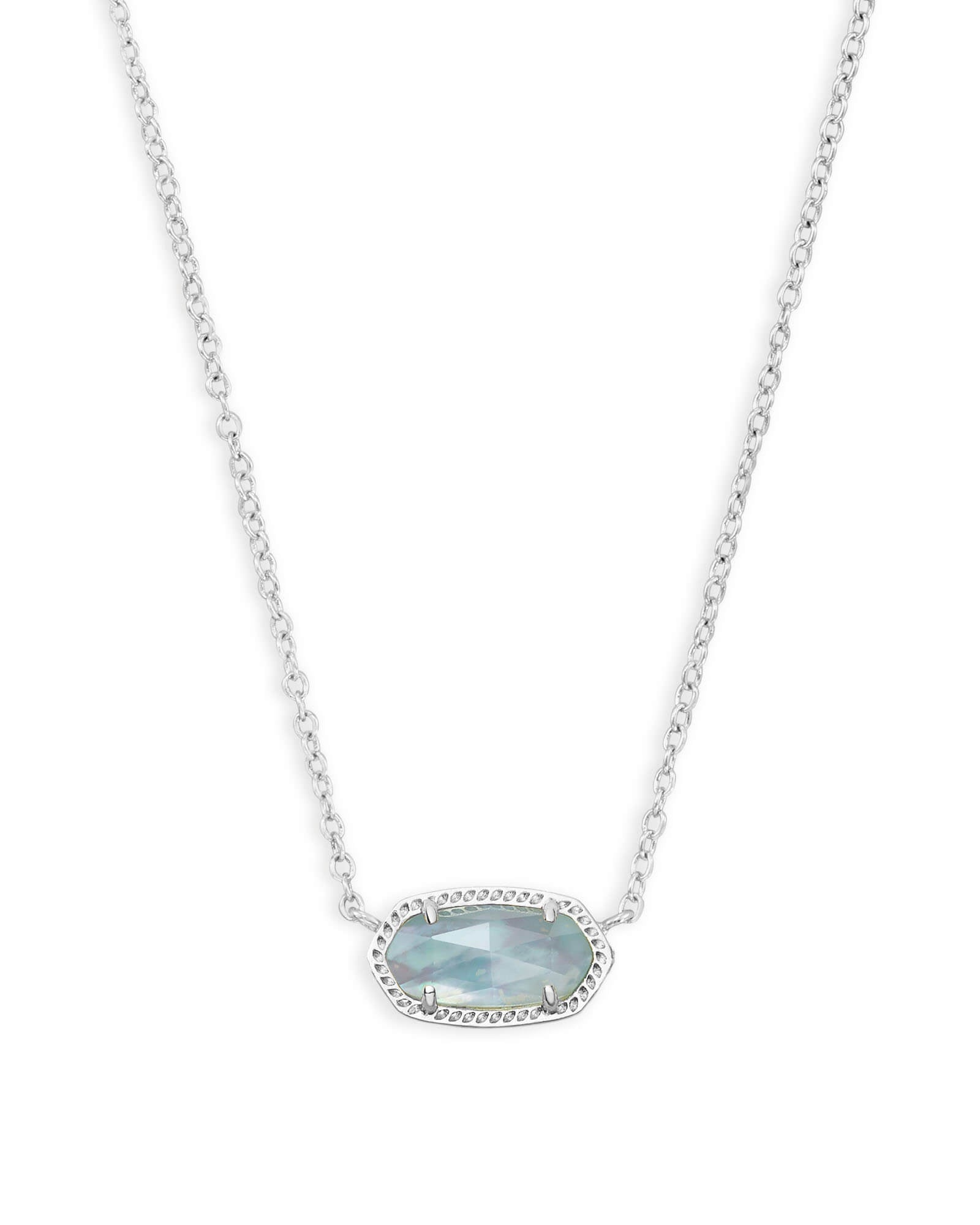 Elisa Silver Plated Pendant Necklace In Light Blue Illusion by Kendra Scott