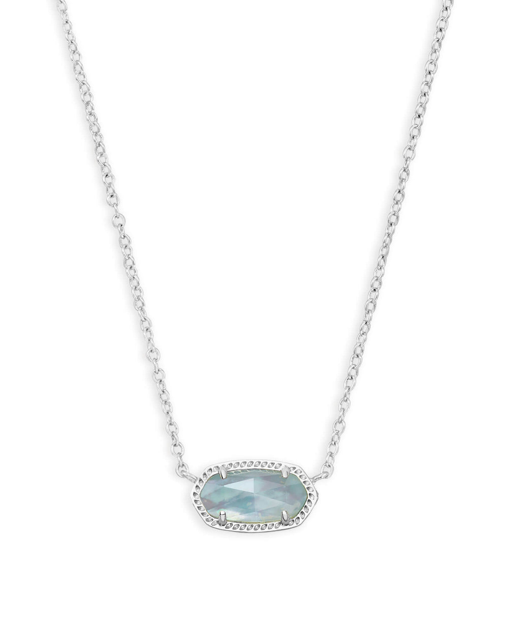 Elisa Silver Plated Pendant Necklace In Light Blue Illusion by Kendra Scott