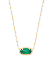 Elisa Gold Plated Necklace in Emerald Cats Eye by Kendra Scott