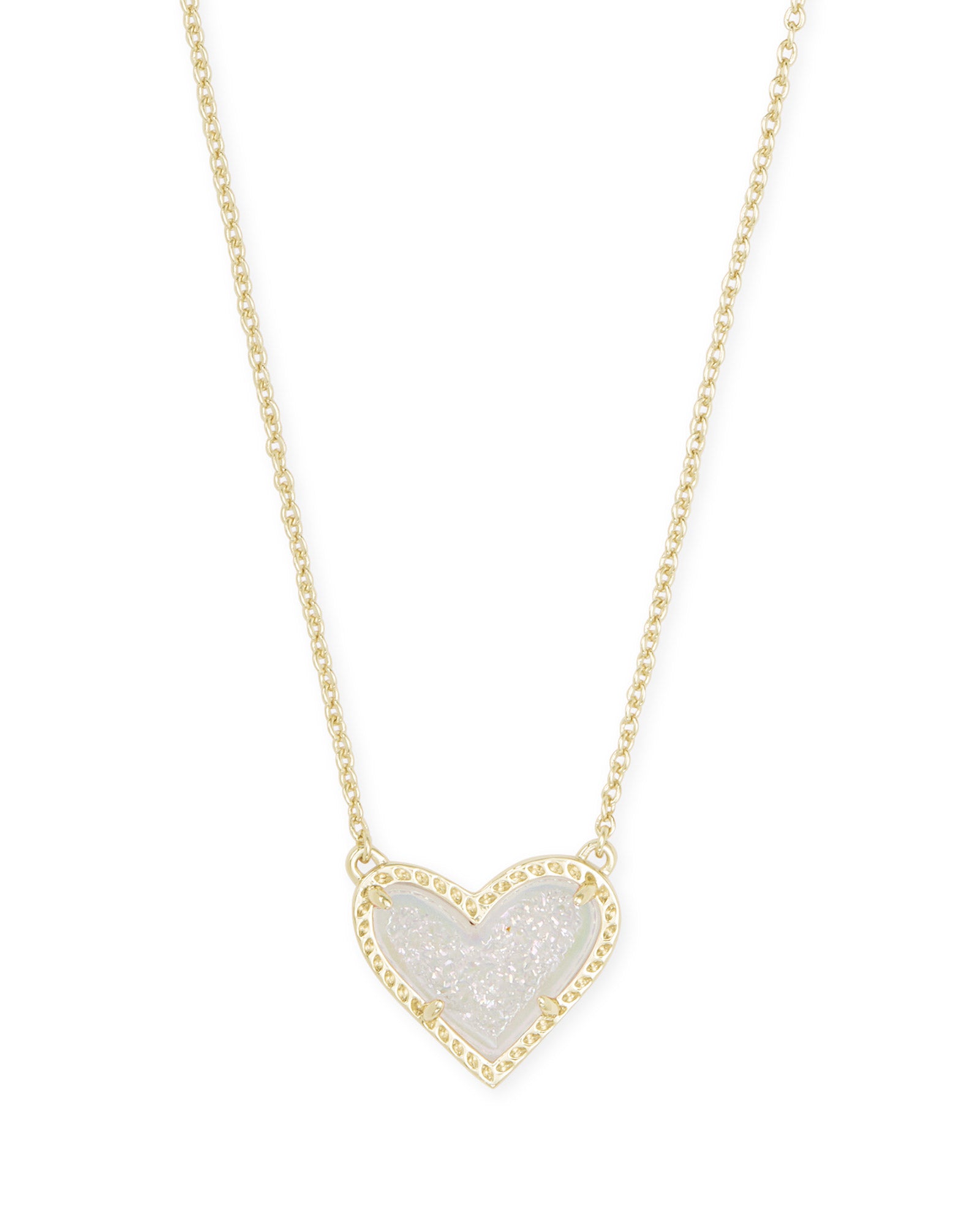 Ari Heart Short Pendant Gold Iridescent Dursy by Kendra Scott