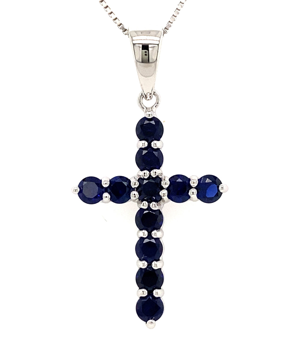 Sapphire Cross Pendant