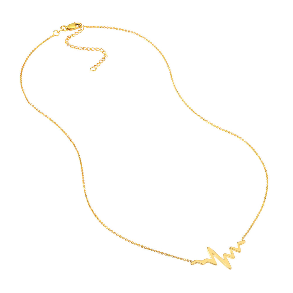 Yellow Gold Plated Heart Beat Necklace
