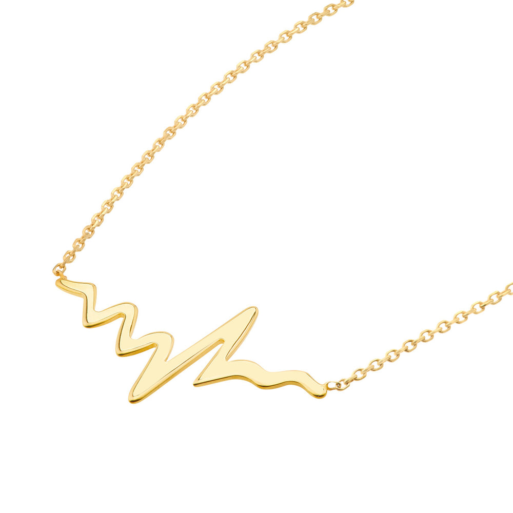 Yellow Gold Plated Heart Beat Necklace