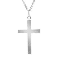Sterling Silver Polished Cross 26x43mm on Rolo Chain 24"
